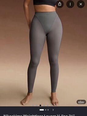 NikeSKIMS Weightless Layers V-Line Leggings in Lead sz Small